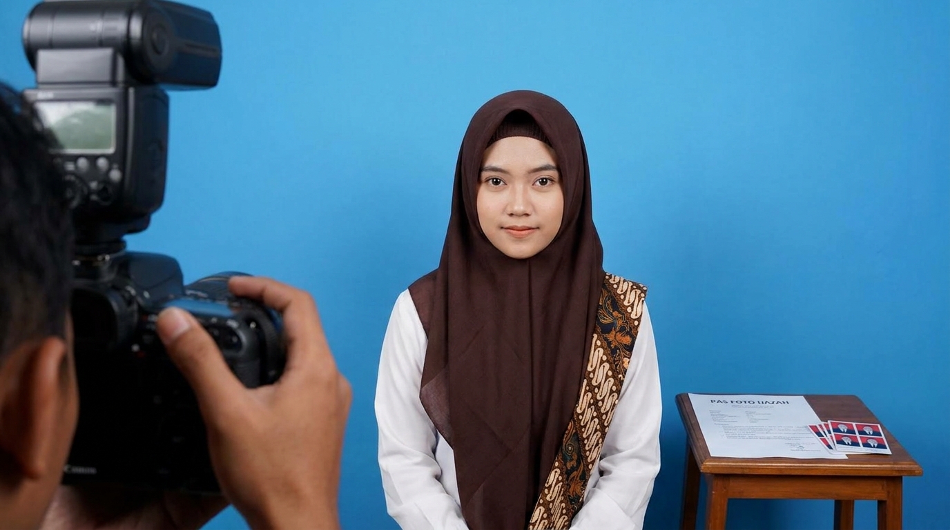 Supporting image showing the final accepted-looking result described in "Teknik Penataan Hijab untuk Hasil yang Simetris".