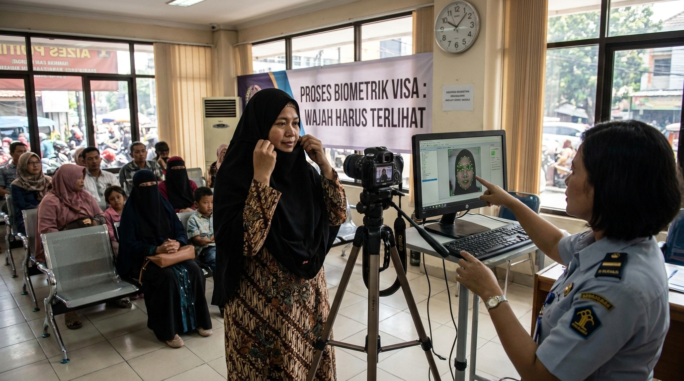 Menavigasi Aturan Biometrik: Panduan Foto Visa Umroh 2026 bagi Pengguna Cadar