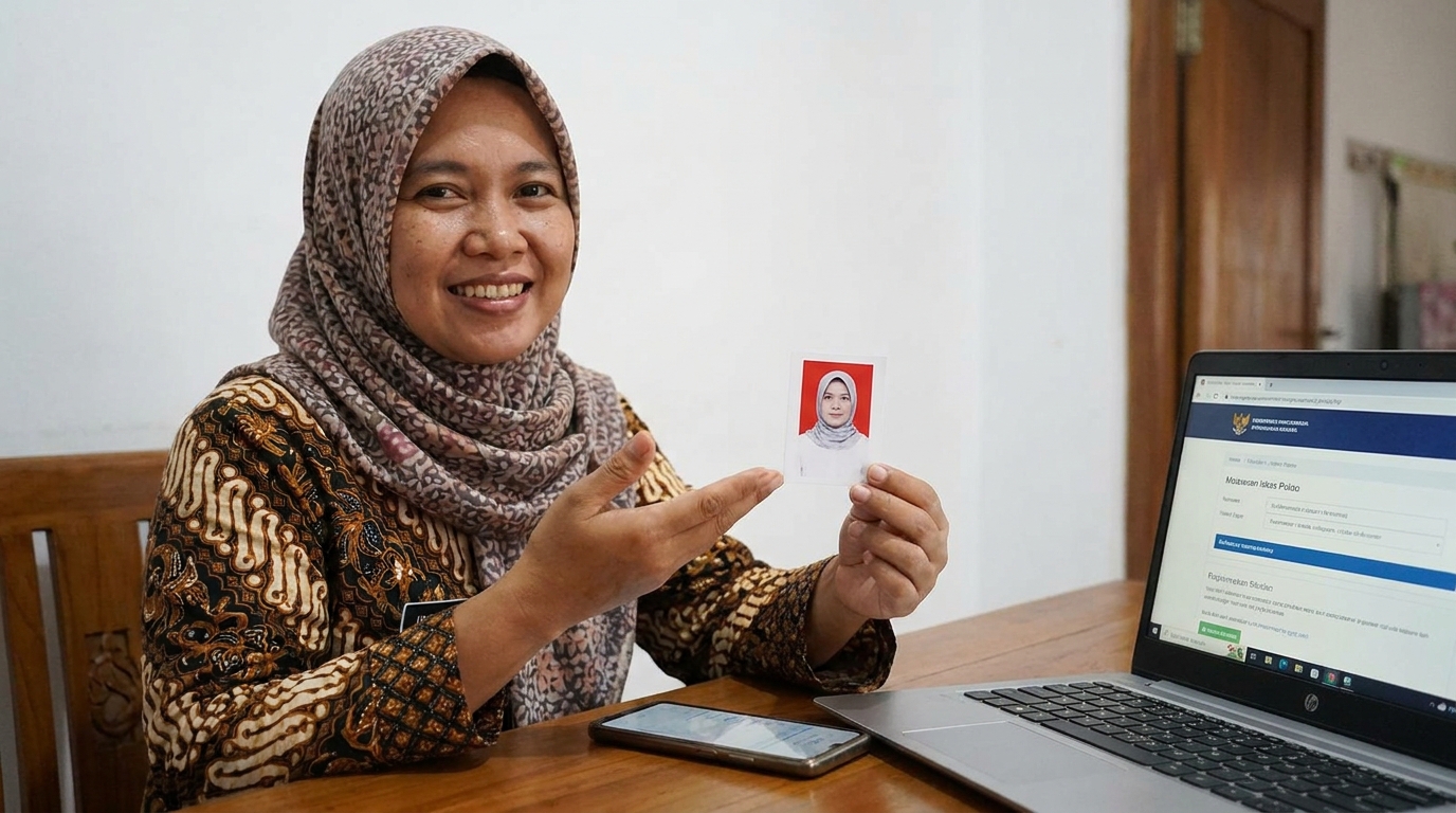 Supporting image showing the final accepted-looking result described in "Solusi Praktis dengan PasPoto".