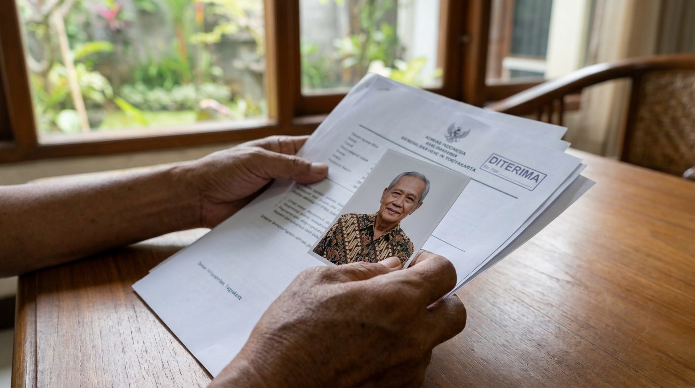 Supporting image showing the final accepted-looking result for foto dokumen lansia.