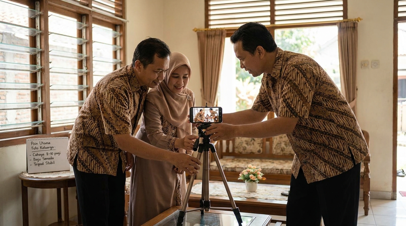Supporting image that visualizes the requirements, checklist, or technical standards from "Poin Utama Foto Keluarga Lebaran 2026".
