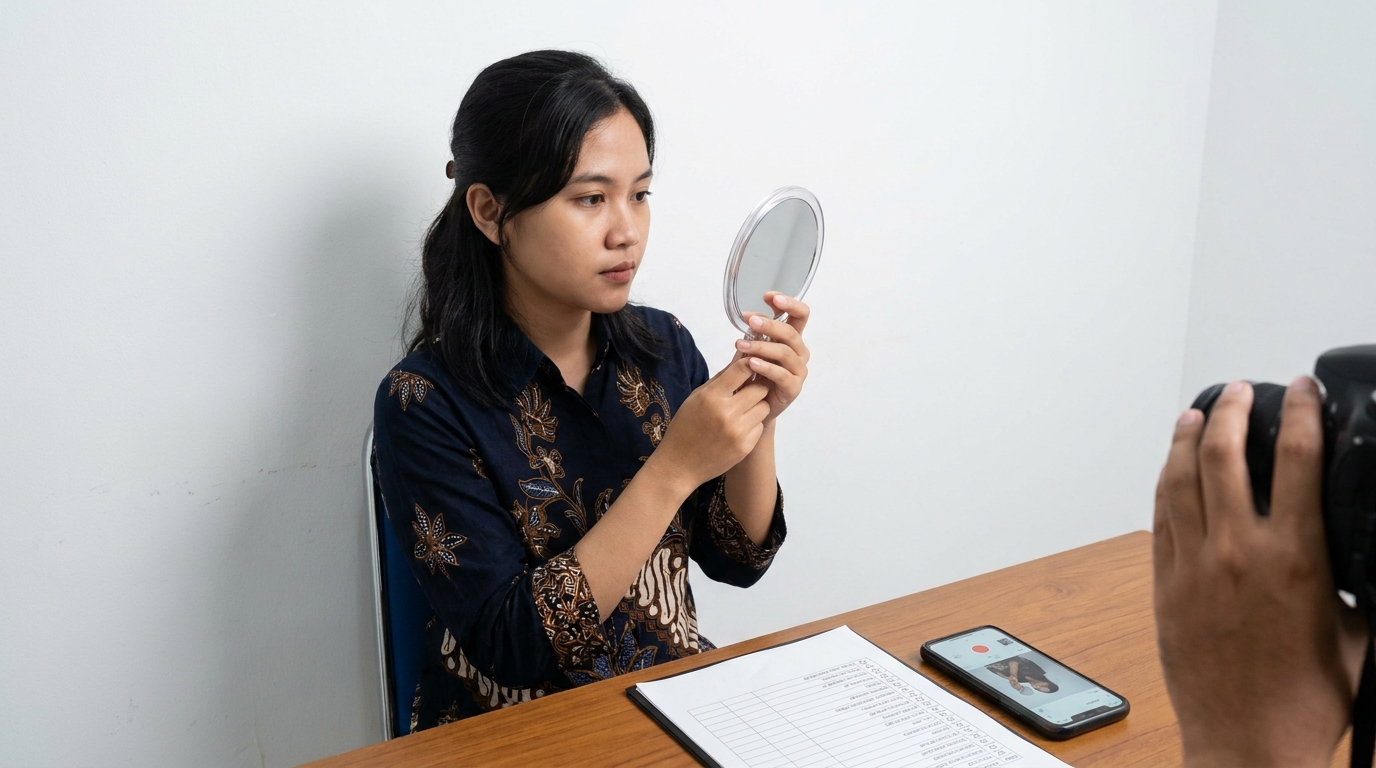 Supporting image that visualizes the requirements, checklist, or technical standards from "Aturan Berpakaian dan Ekspresi untuk Membangun Kredibilitas".