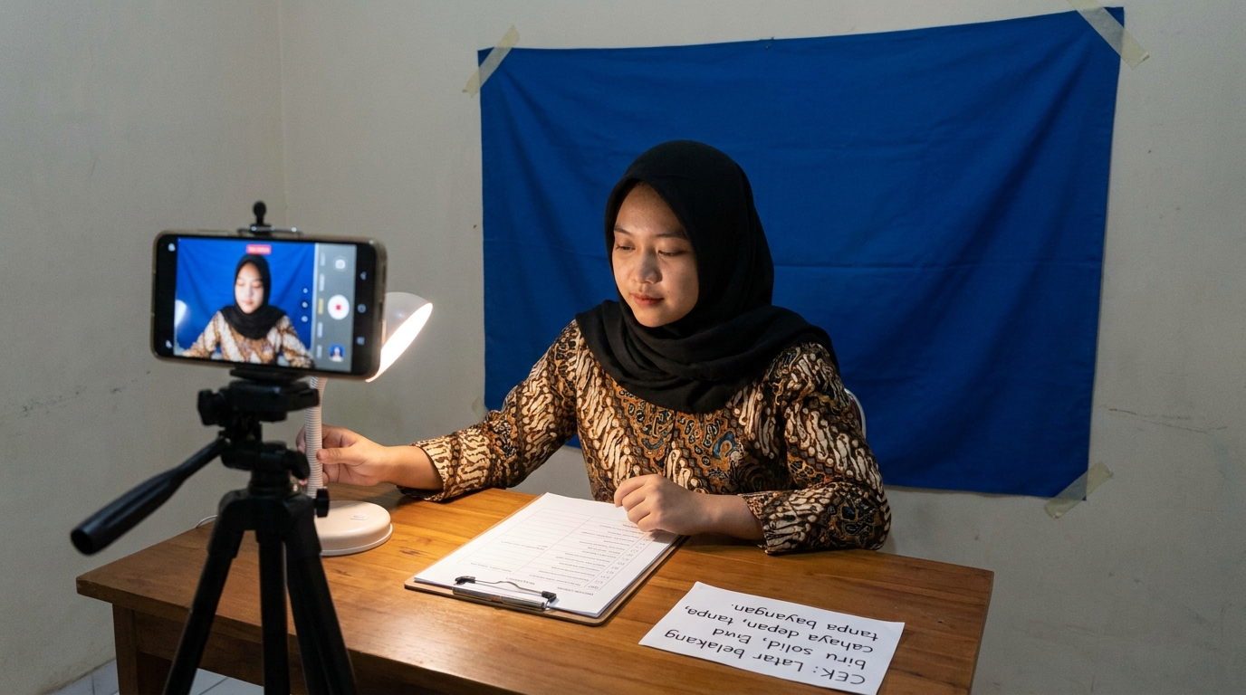 Supporting image that visualizes the requirements, checklist, or technical standards from "Kriteria Utama Latar Belakang dan Pencahayaan".