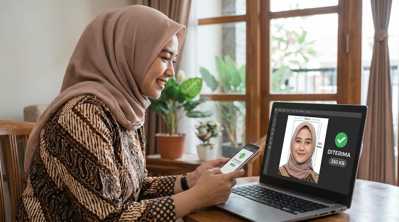 Supporting image showing the final accepted-looking result described in "Cara Melakukan Pengecekan Mandiri (Test)".