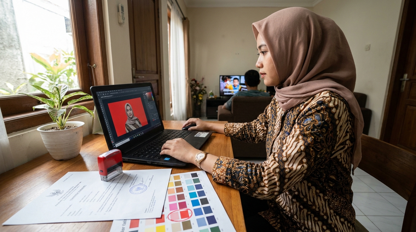 Cara Edit Background Foto Jadi Merah Sesuai Standar Dokumen 2026