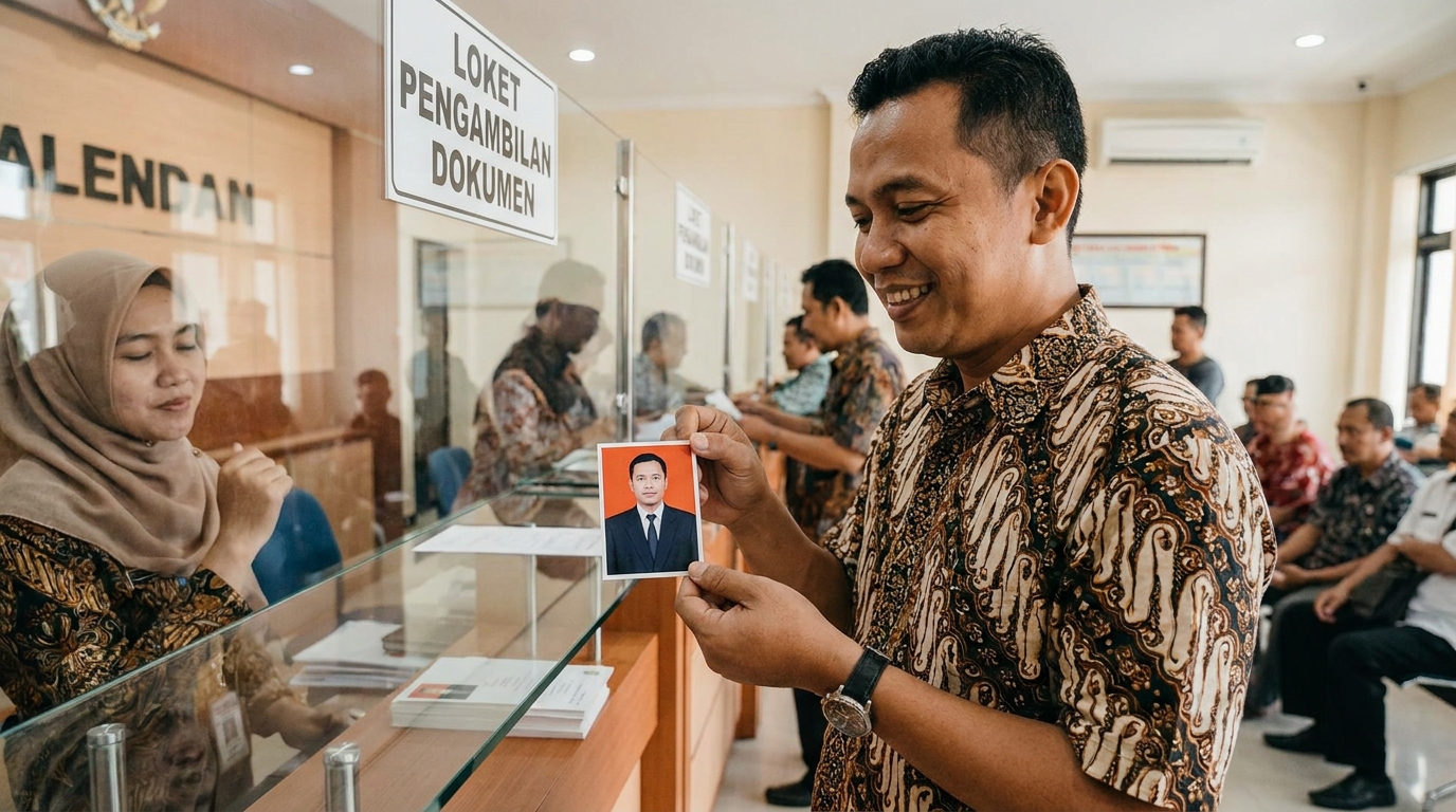 Supporting image showing the final accepted-looking result for baju untuk pas foto resmi.