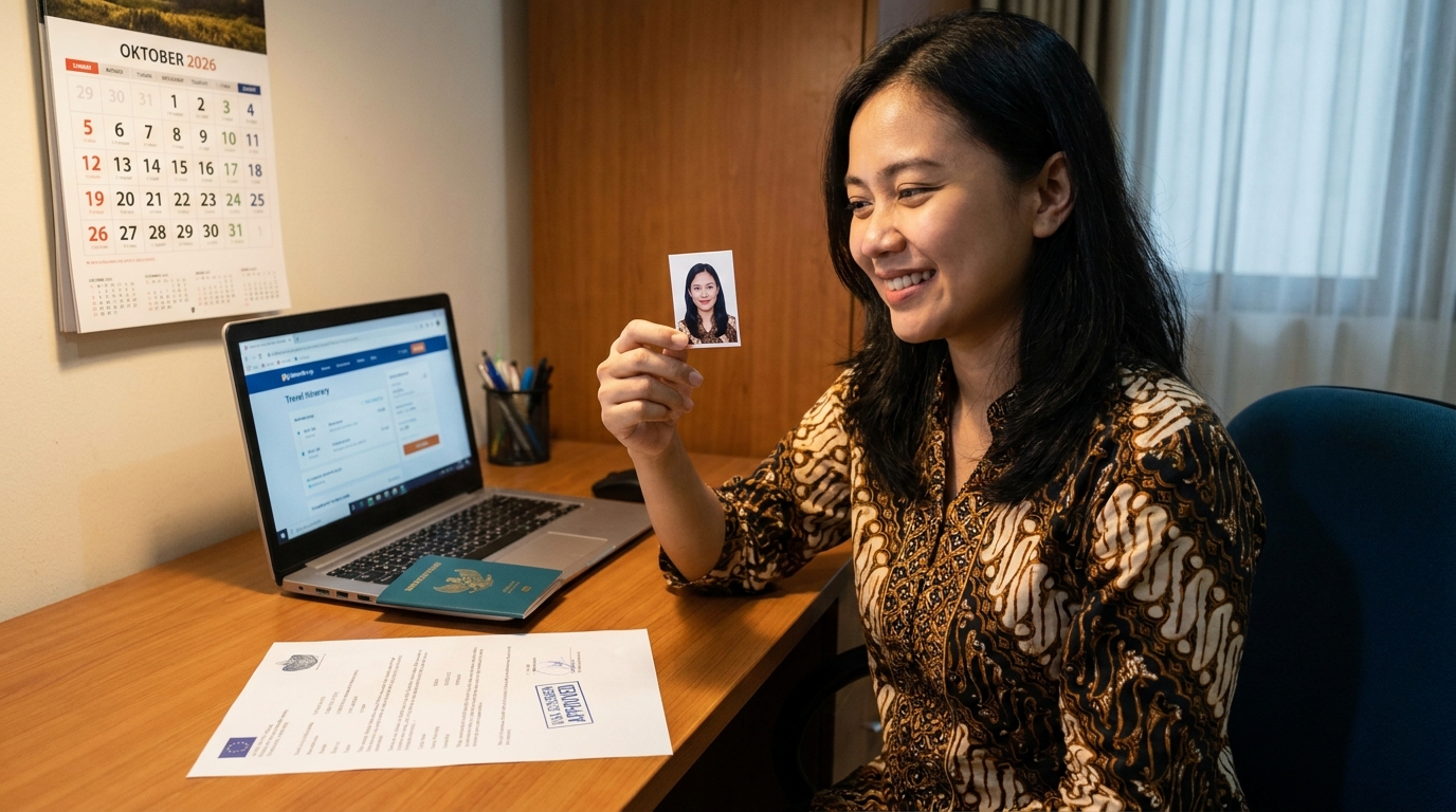 Supporting image showing the final accepted-looking result for foto visa schengen 2026.