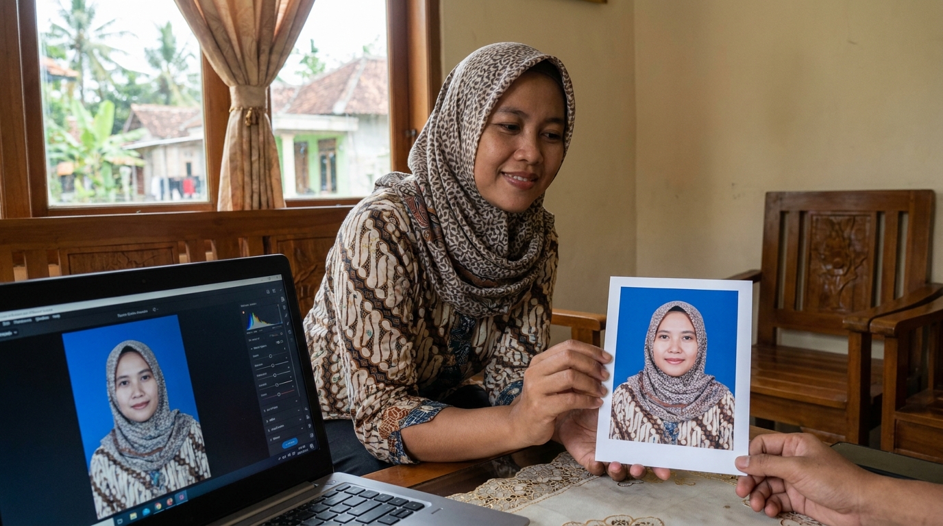 Supporting image showing the final accepted-looking result described in "Koreksi Warna dan Pencahayaan yang Diizinkan".