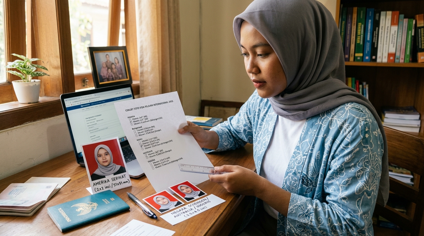 Supporting image that visualizes the requirements, checklist, or technical standards from "Perbedaan Ketentuan Foto Visa di Berbagai Negara".