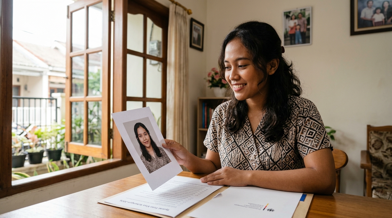 Supporting image showing the final accepted-looking result described in "Tips Memastikan Foto Visa Schengen Anda Siap Pakai".
