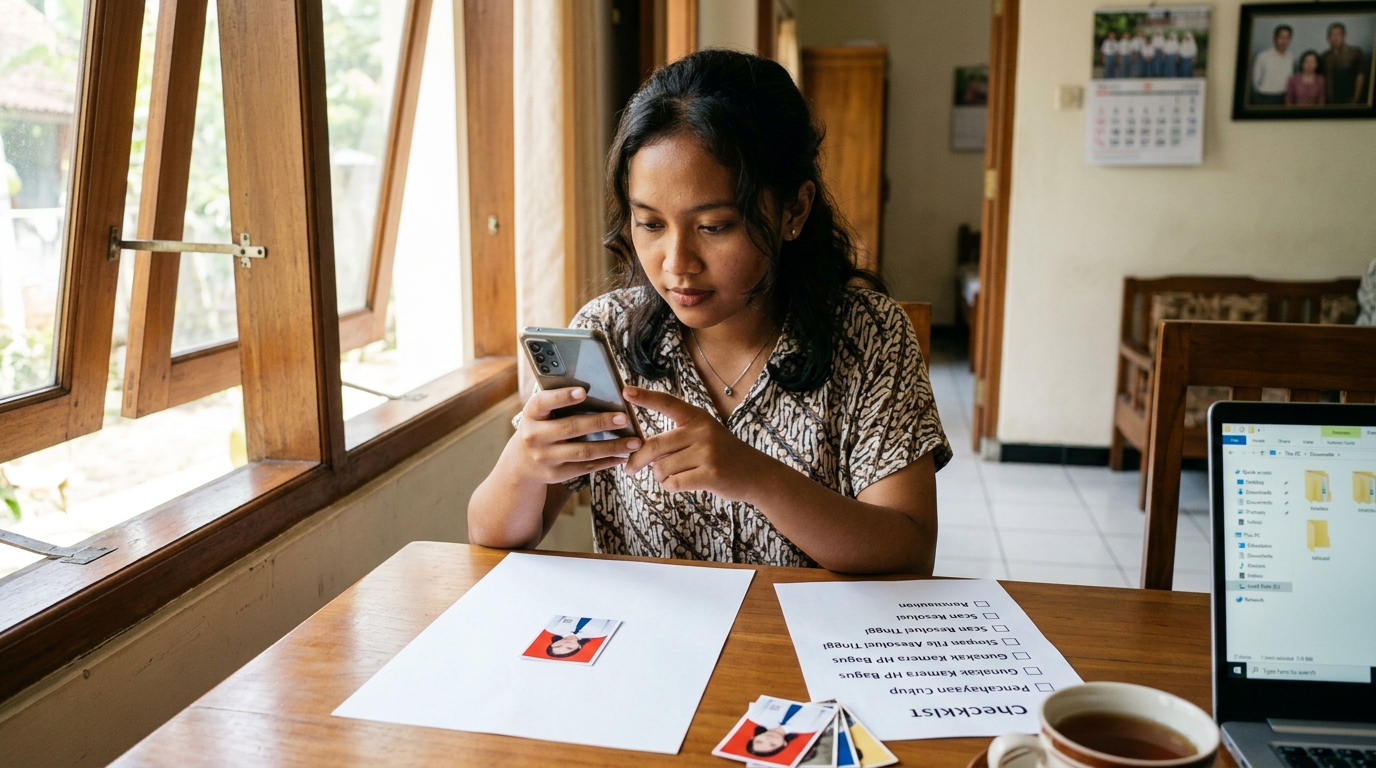 Supporting image that visualizes the requirements, checklist, or technical standards from "Tips Mencegah Pas Foto Resolusi Rendah di Kemudian Hari".