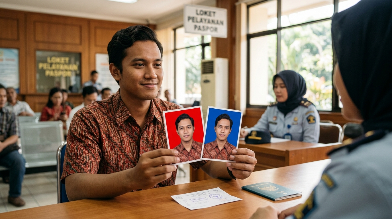 Supporting image showing the final accepted-looking result described in "Tips Penting Agar Pas Foto Anda Lolos Verifikasi".