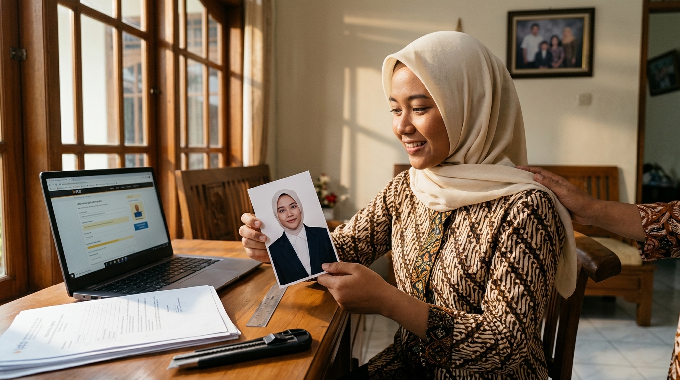 Supporting image showing the final accepted-looking result described in "Hindari Kesalahan Umum Ini dalam Pas Foto LPDP".