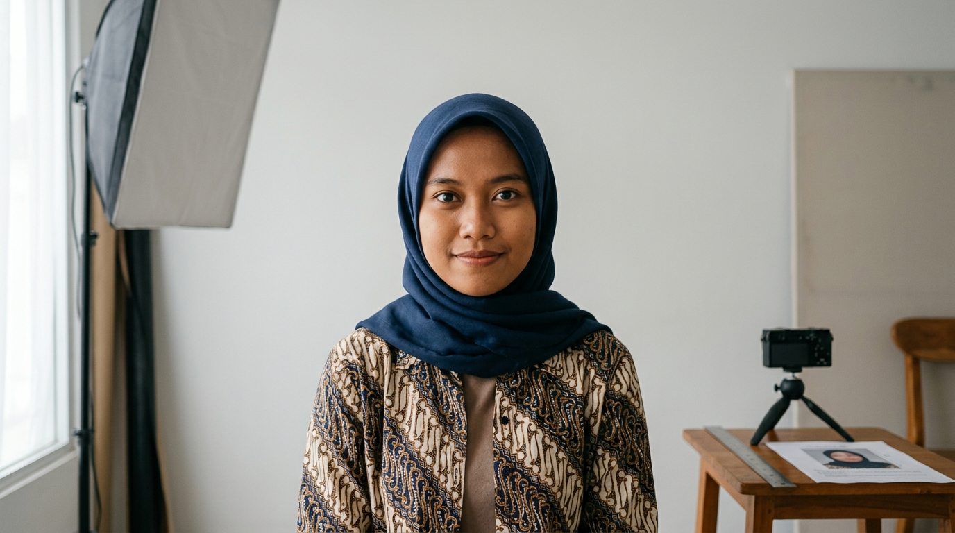 Supporting image showing the final accepted-looking result described in "Tips Memastikan Foto Anda Lolos Verifikasi".