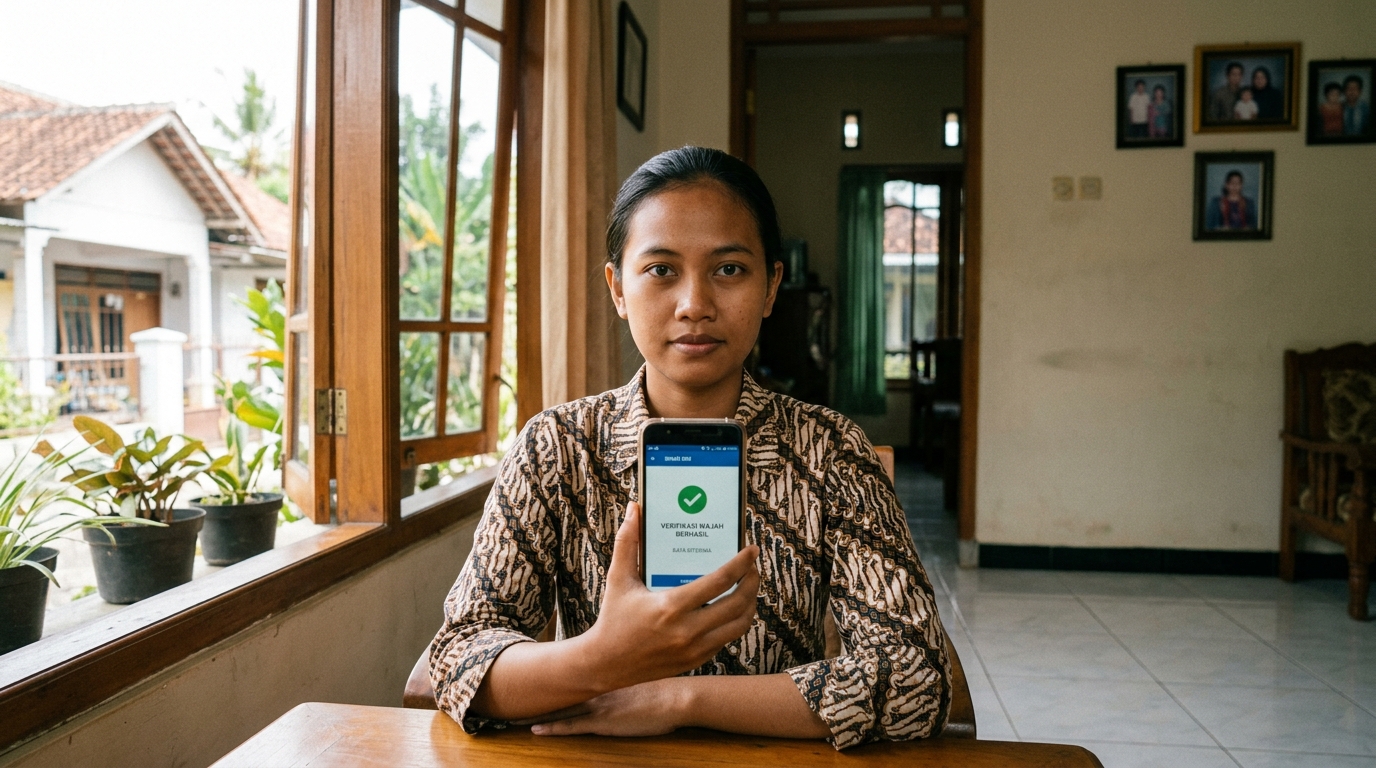 Supporting image showing the final accepted-looking result described in "Persiapan Penting untuk Foto Verifikasi yang Berhasil".