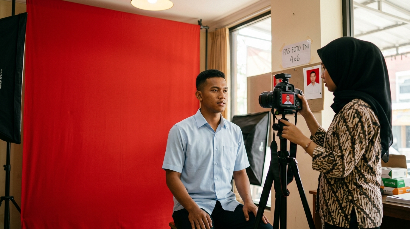 Supporting image that visualizes the requirements, checklist, or technical standards from "Ukuran dan Latar Belakang Foto".