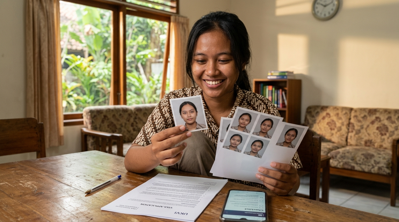 Supporting image showing the final accepted-looking result described in "Tips Memastikan Foto Anda Lolos Verifikasi UKVI".