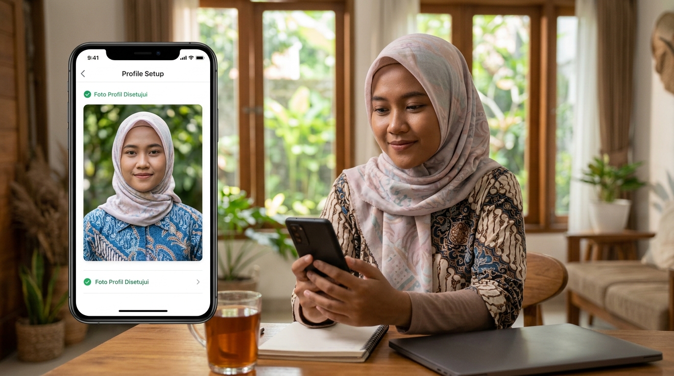 Supporting image showing the final accepted-looking result for foto profil taaruf.