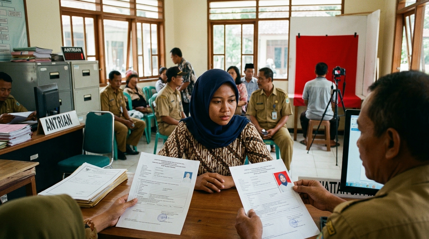 Hero image showing the broader real-world context for background pas foto, inspired by the section "Mengapa Warna Latar Belakang Pas Foto Begitu Penting?".