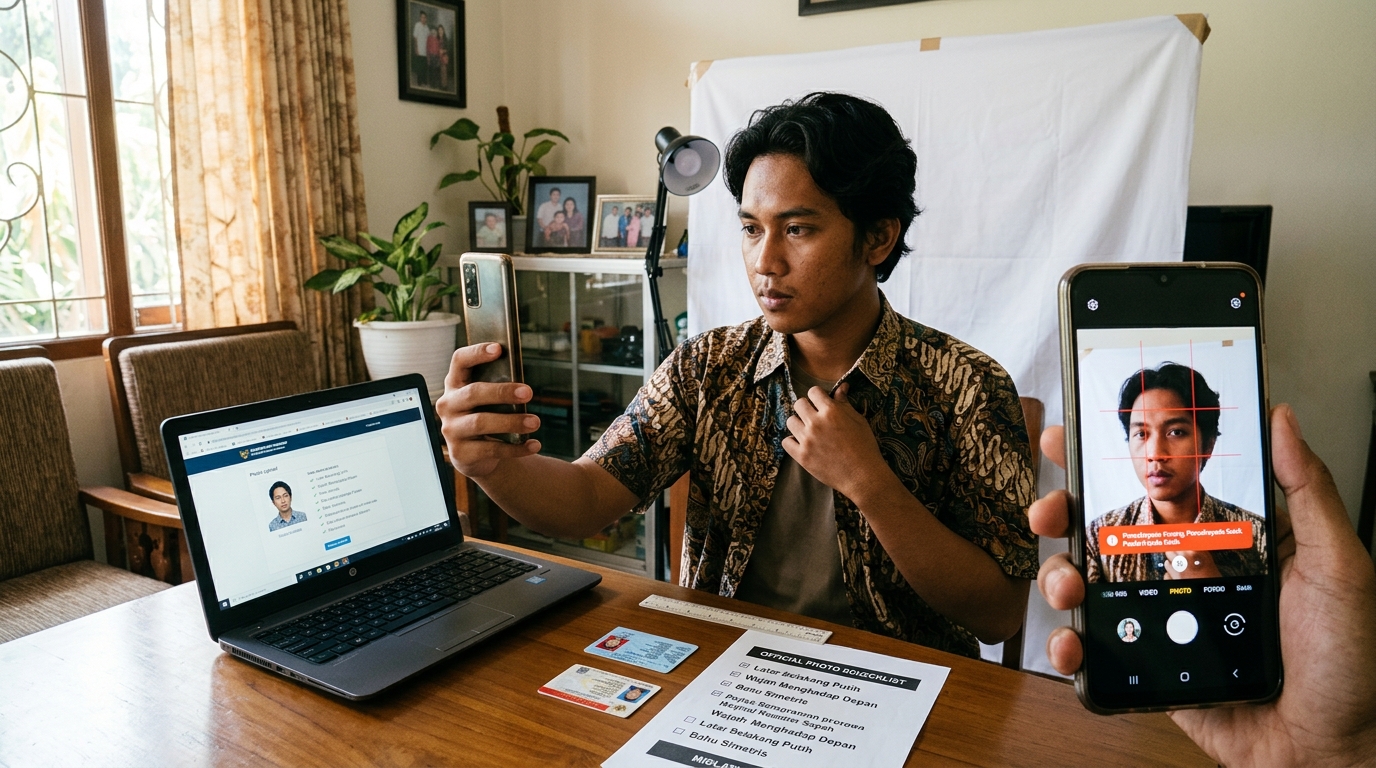 Supporting image that visualizes the requirements, checklist, or technical standards from "Kualitas Foto dan Kepatuhan Persyaratan".