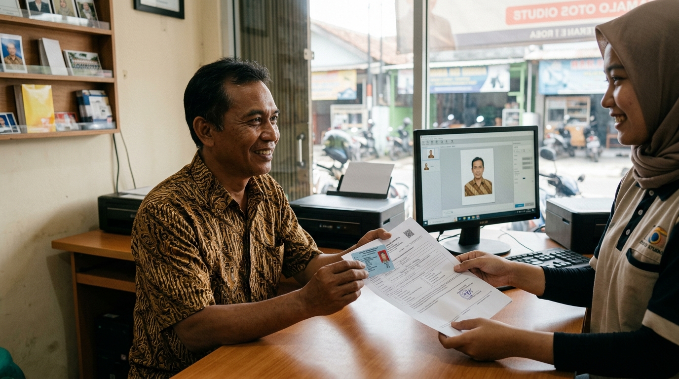 Supporting image showing the final accepted-looking result for legalitas foto ai dokumen.