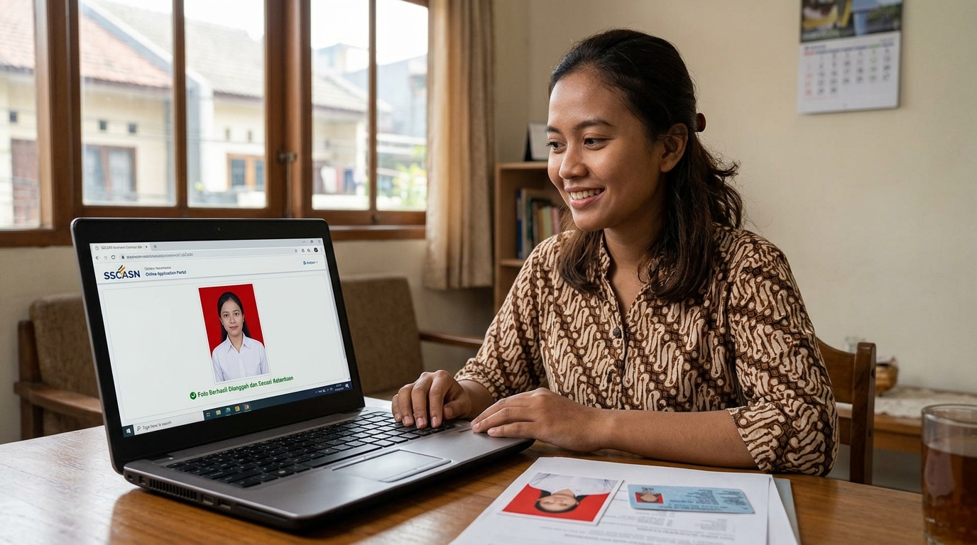 Supporting image showing the final accepted-looking result described in "Memastikan Pas Foto Anda Lolos Verifikasi Administrasi".