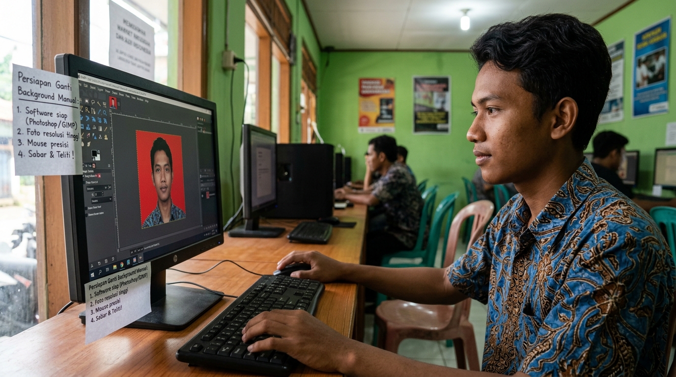 Supporting image that visualizes the requirements, checklist, or technical standards from "Cara Mengganti Warna Background Foto Secara Manual".