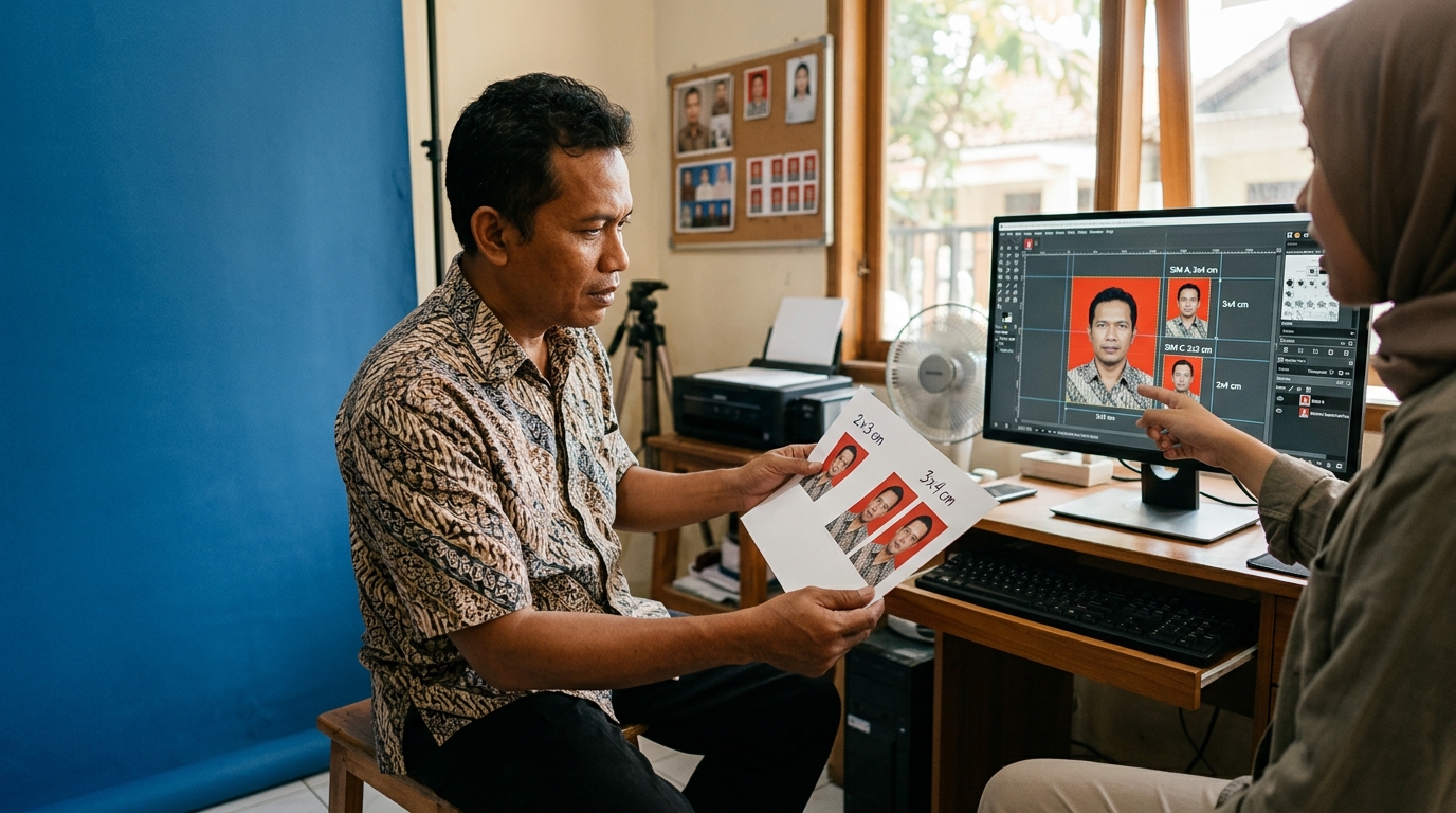 Supporting image that visualizes the requirements, checklist, or technical standards from "Persyaratan Umum Foto SIM yang Wajib Dipenuhi".
