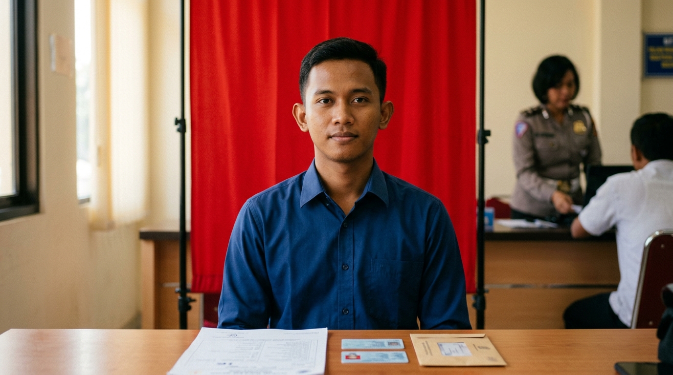 Supporting image showing the final accepted-looking result described in "Tips Mempersiapkan Foto SIM Agar Langsung Diterima".