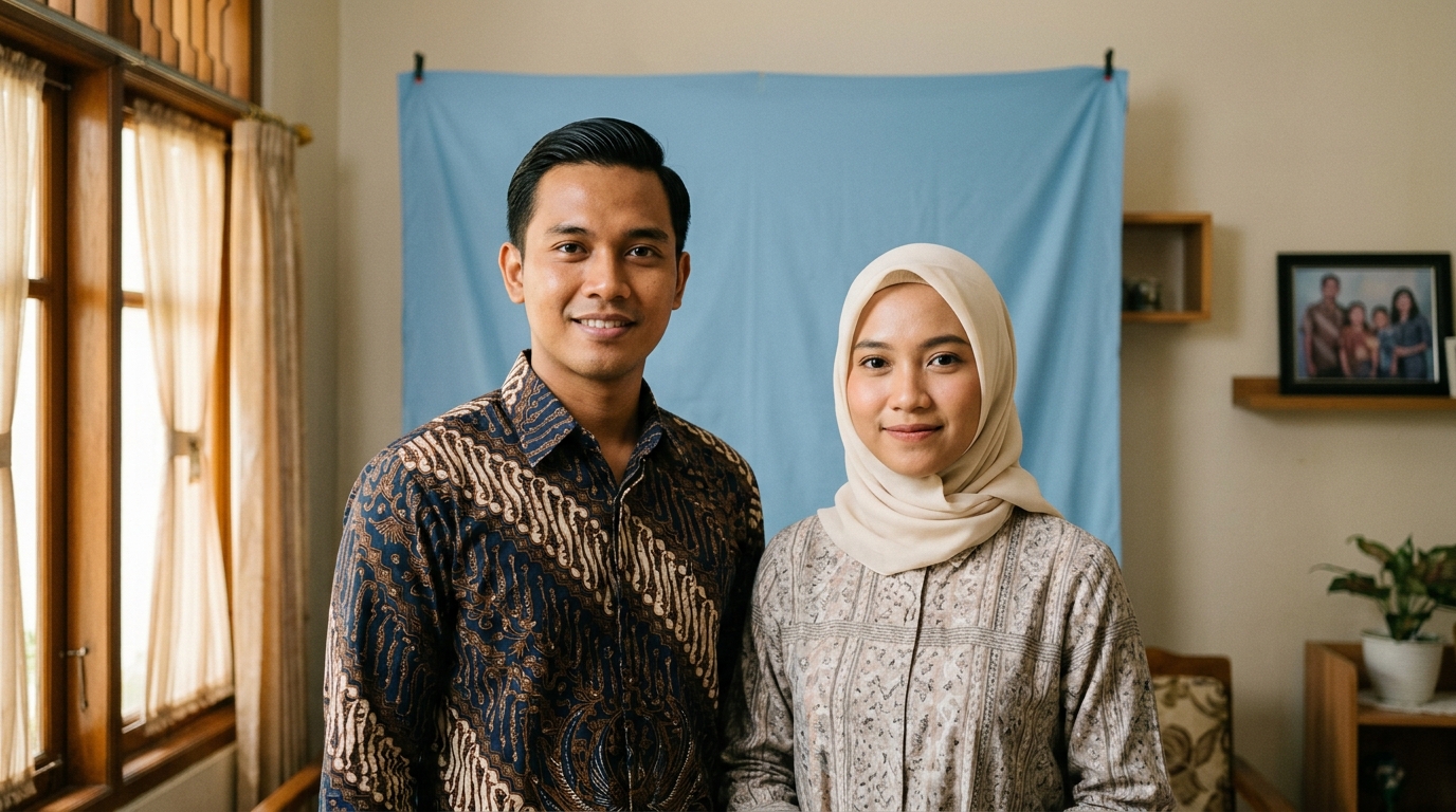 Supporting image showing the final accepted-looking result described in "Panduan Pakaian dan Penampilan untuk Foto Resmi".
