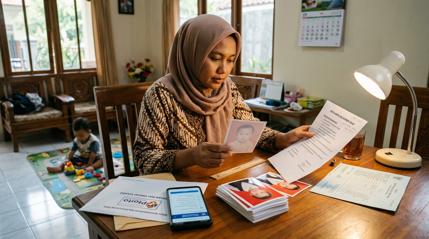 Supporting image that visualizes the requirements, checklist, or technical standards from "Memastikan Foto Akta Kelahiran Anak Anda Diterima".