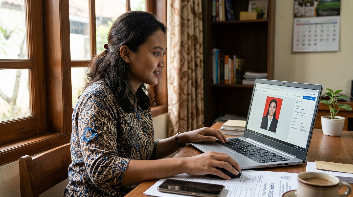 Supporting image showing the main action or workflow from "Panduan Membuat Foto PPPK Online yang Sesuai Standar".