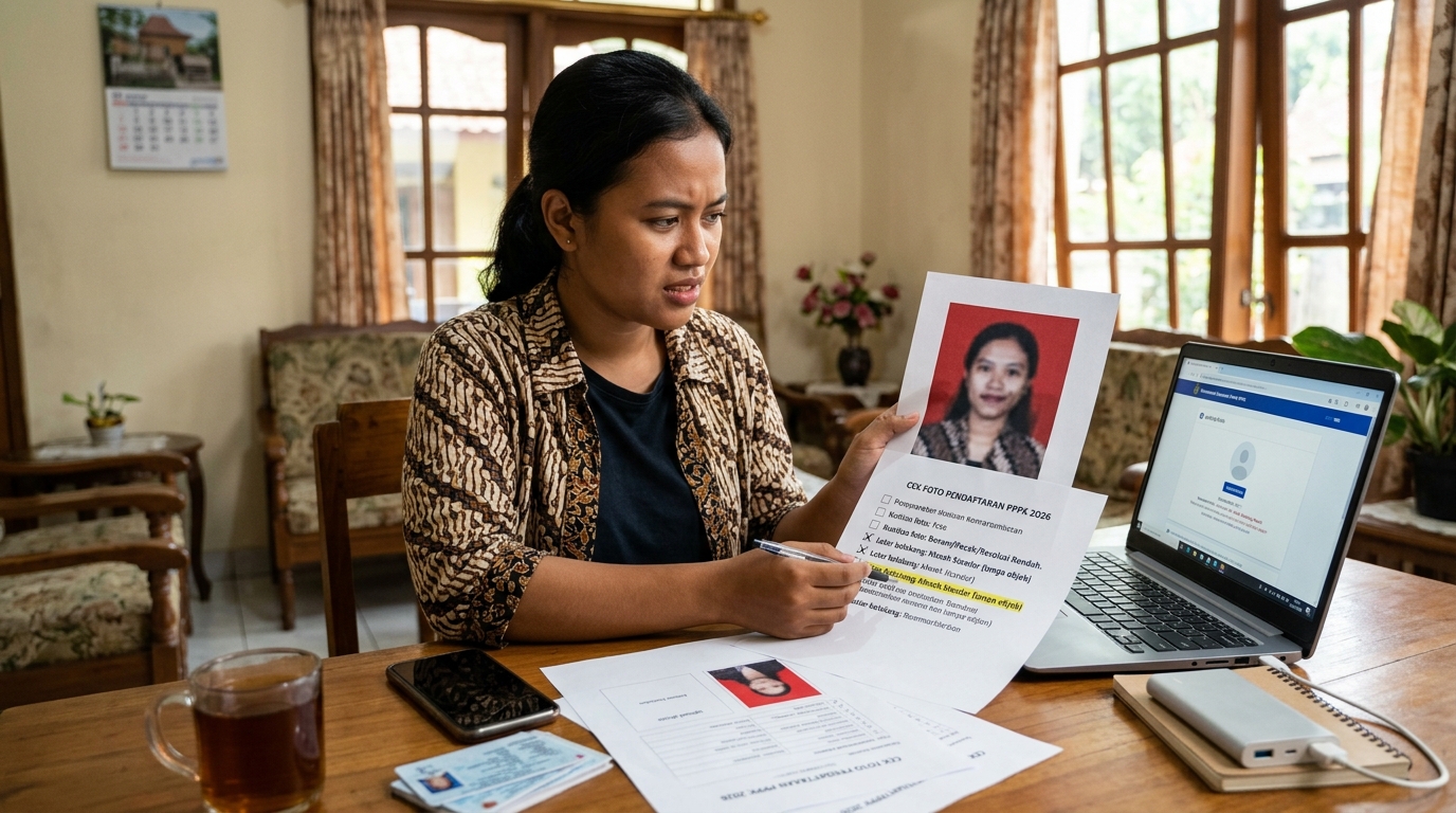 Supporting image that visualizes the requirements, checklist, or technical standards from "Hindari Penolakan: Kesalahan Umum dalam Foto Pendaftaran".
