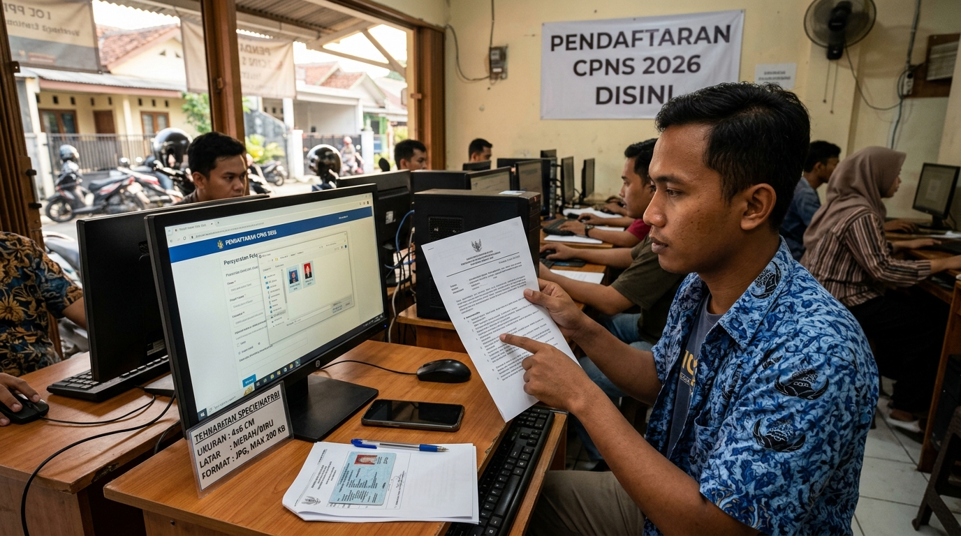 Hero image showing the broader real-world context for foto pendaftaran cpns 2026, inspired by the section "Spesifikasi Teknis: Ukuran, Format, dan Latar Belakang Foto".