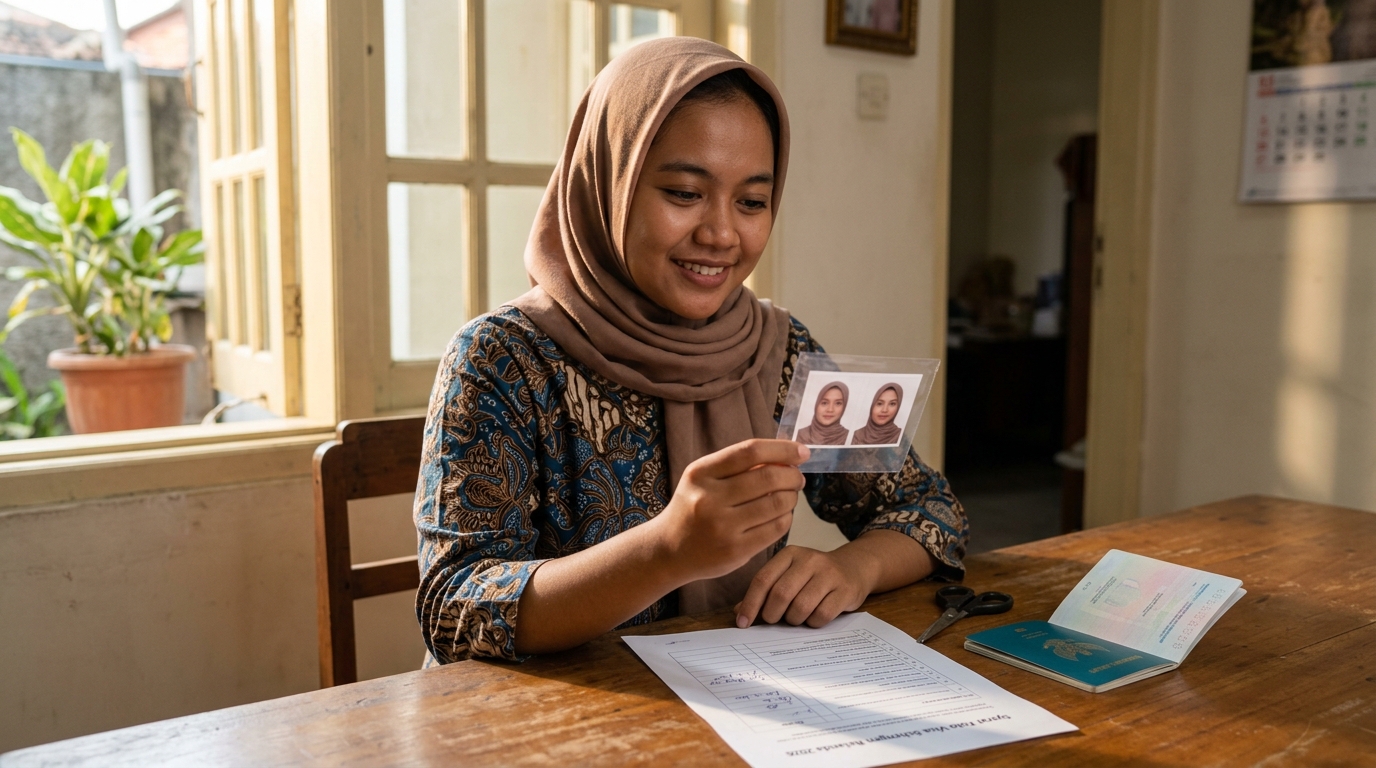 Supporting image showing the final accepted-looking result for syarat foto visa schengen belanda 2026.