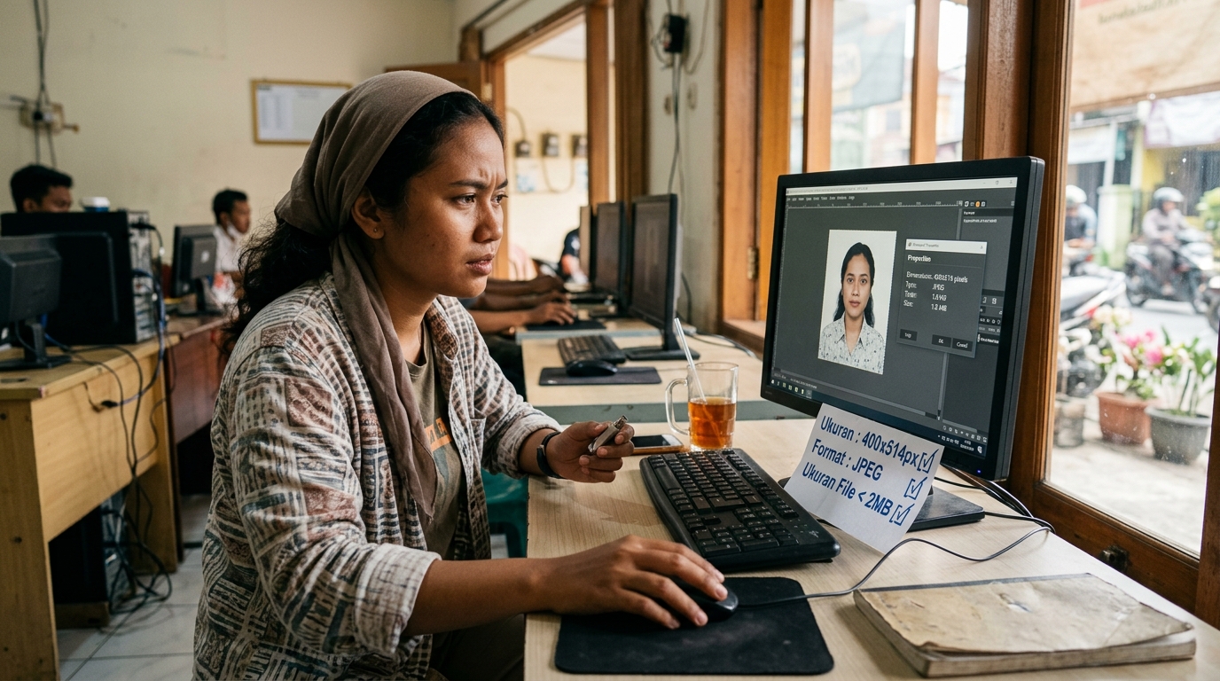 Supporting image that visualizes the requirements, checklist, or technical standards from "Spesifikasi Digital untuk Unggahan Online".