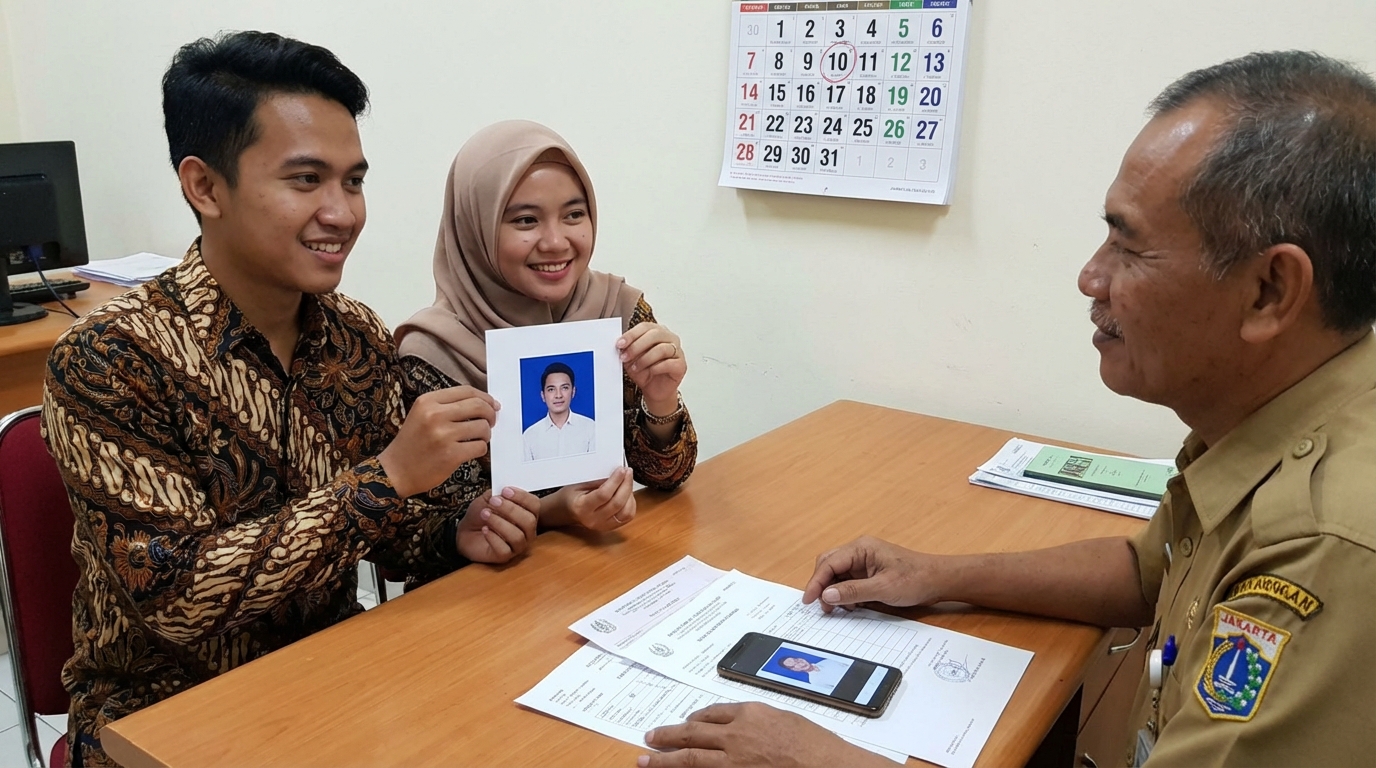 Supporting image showing the final accepted-looking result described in "Waktu Terbaik Mengambil Foto untuk KUA".
