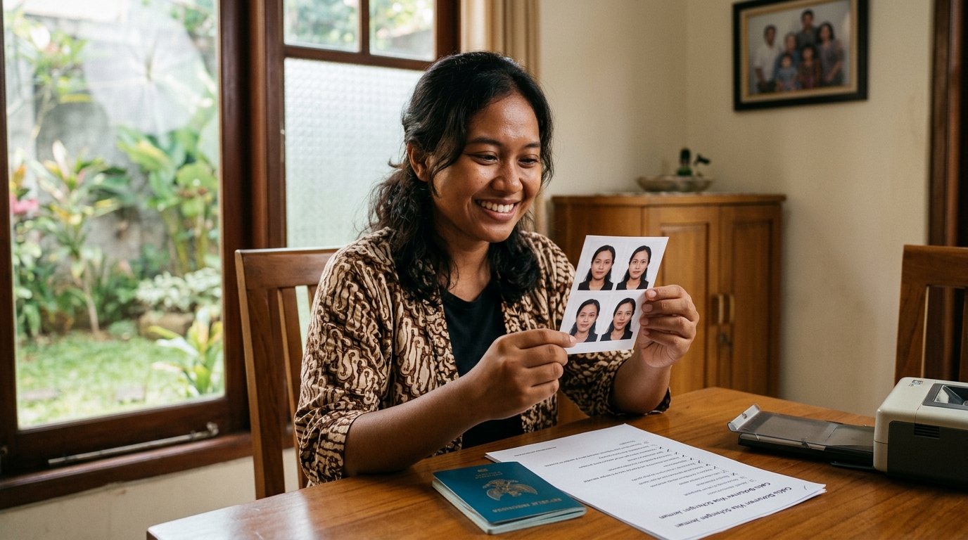 Supporting image showing the final accepted-looking result for syarat foto visa schengen jerman.