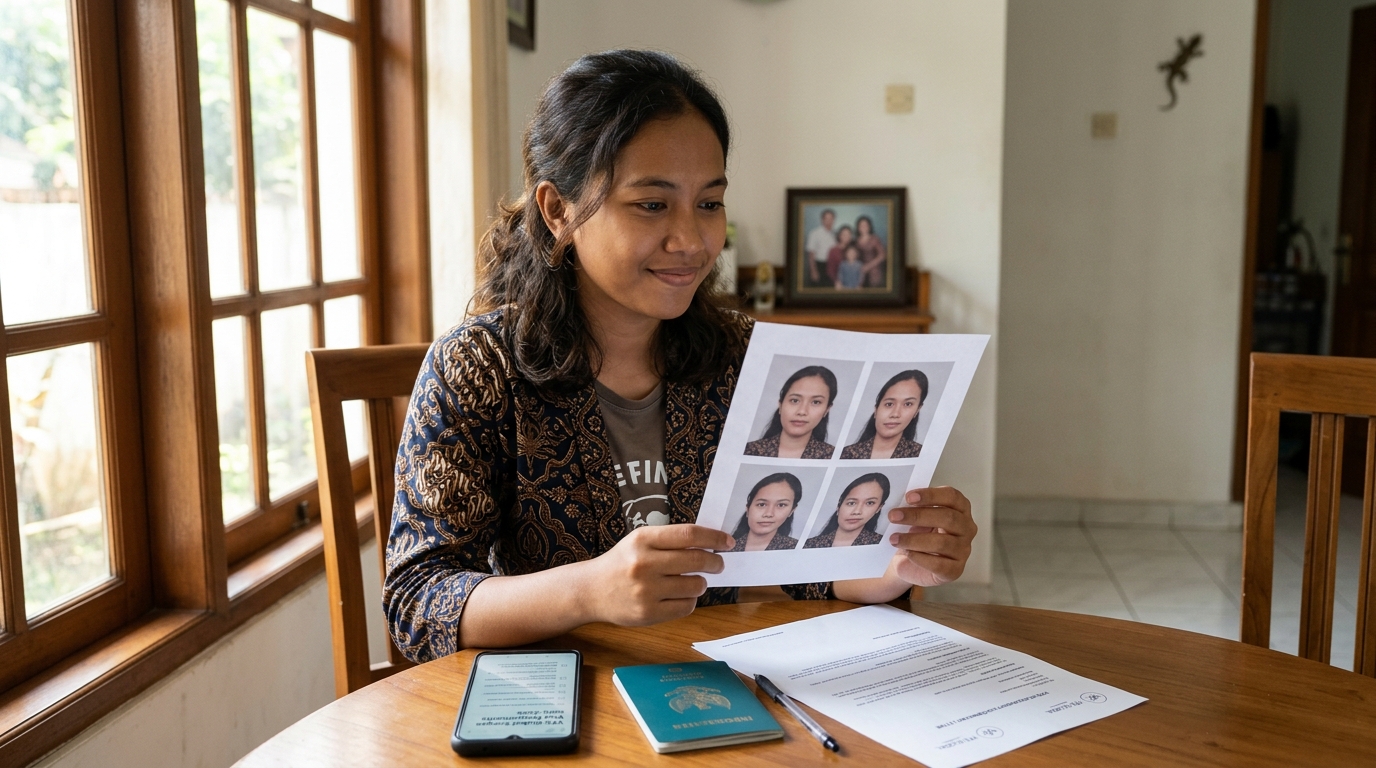 Supporting image showing the final accepted-looking result described in "Tips Praktis Agar Foto Visa Anda Diterima".