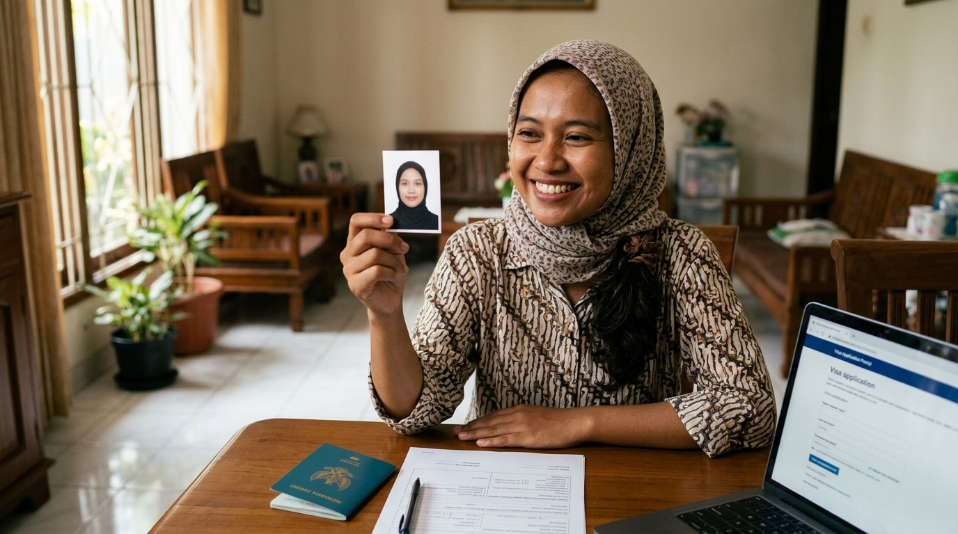 Supporting image showing the final accepted-looking result for syarat foto visa singapura 2026.