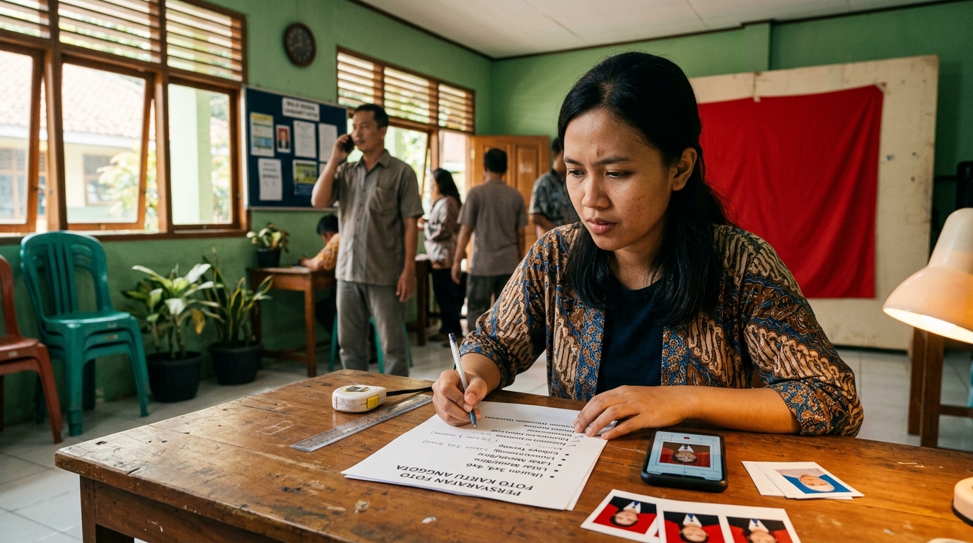 Supporting image that visualizes the requirements, checklist, or technical standards from "Persyaratan Umum untuk Foto Kartu Anggota".