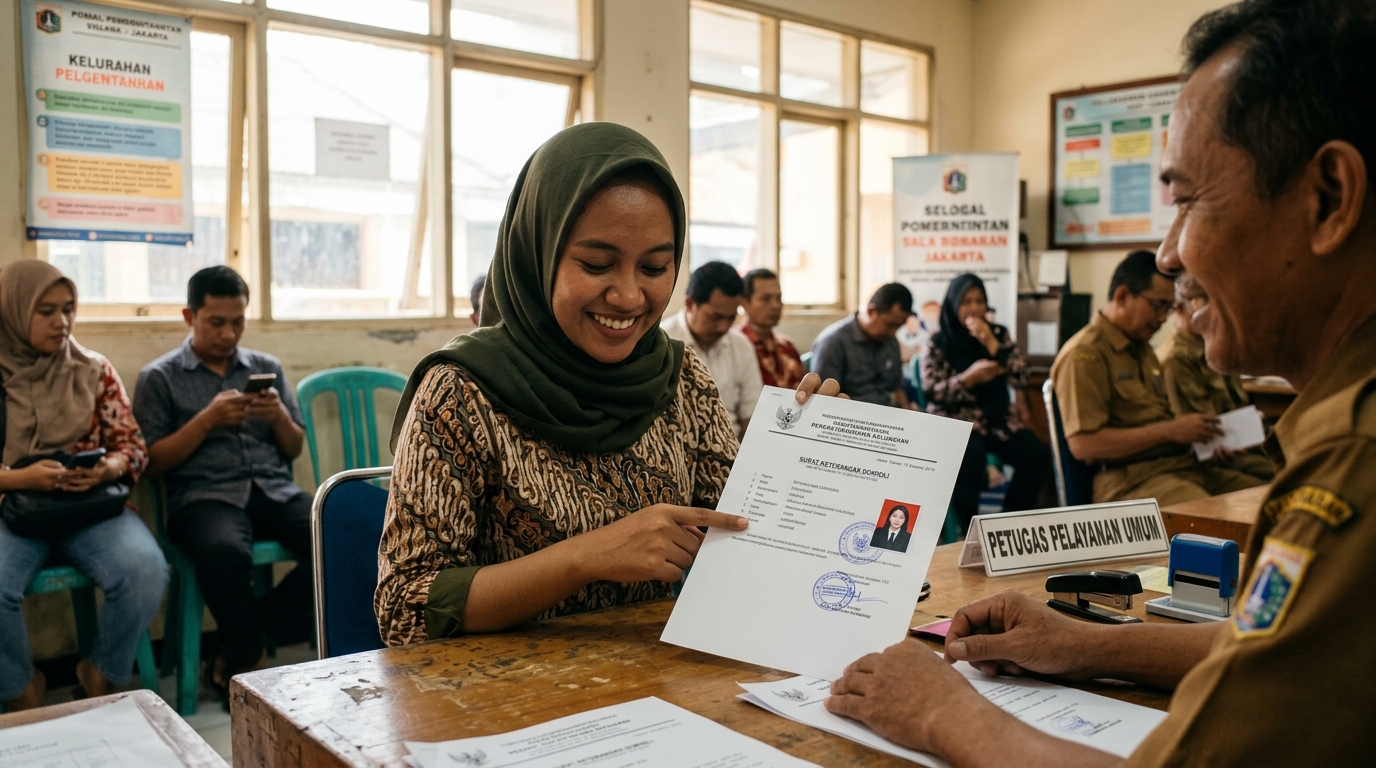 Supporting image showing the final accepted-looking result for syarat foto surat keterangan domisili.