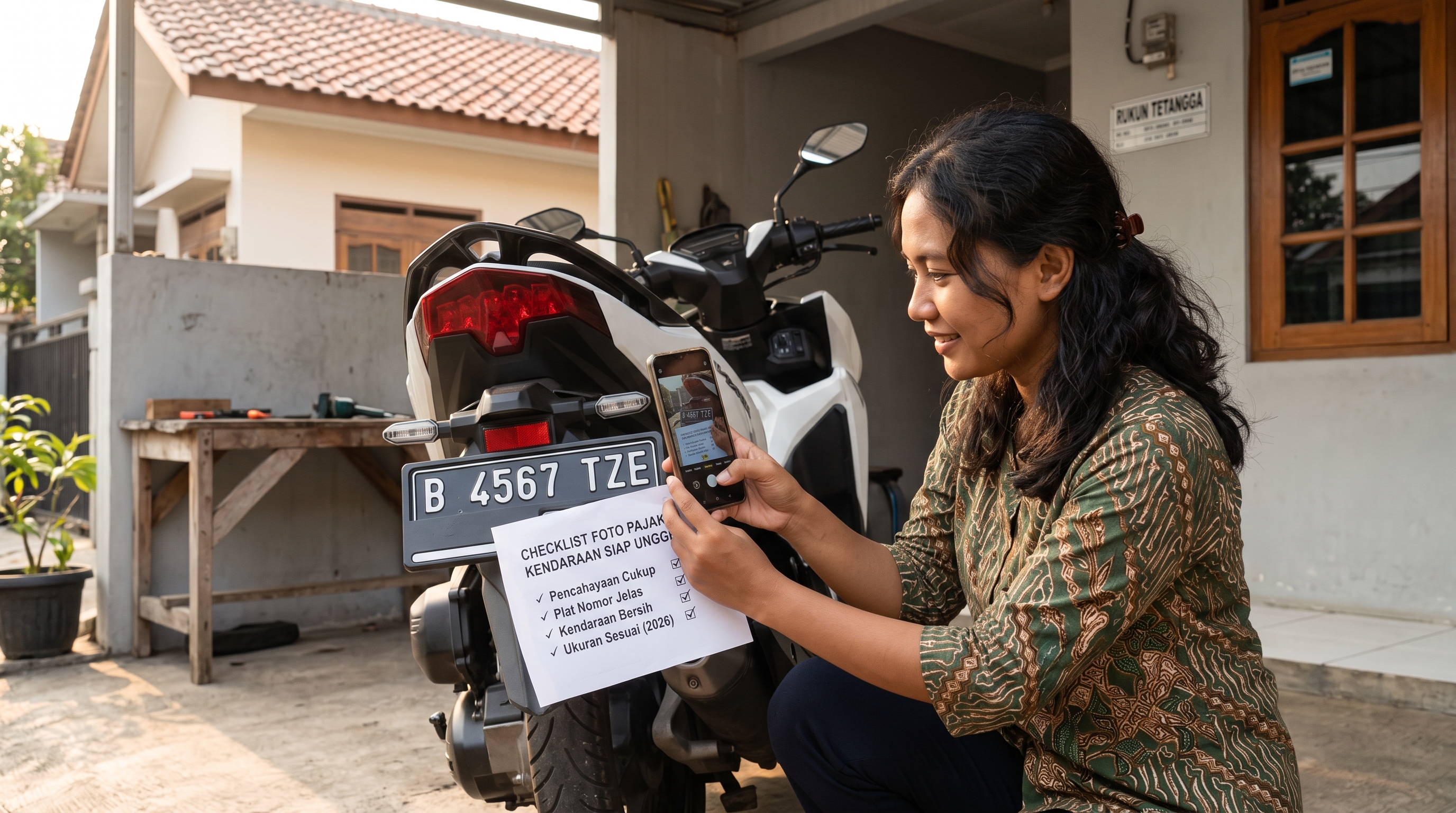Supporting image that visualizes the requirements, checklist, or technical standards from "Checklist Foto Pajak Kendaraan Siap Unggah".
