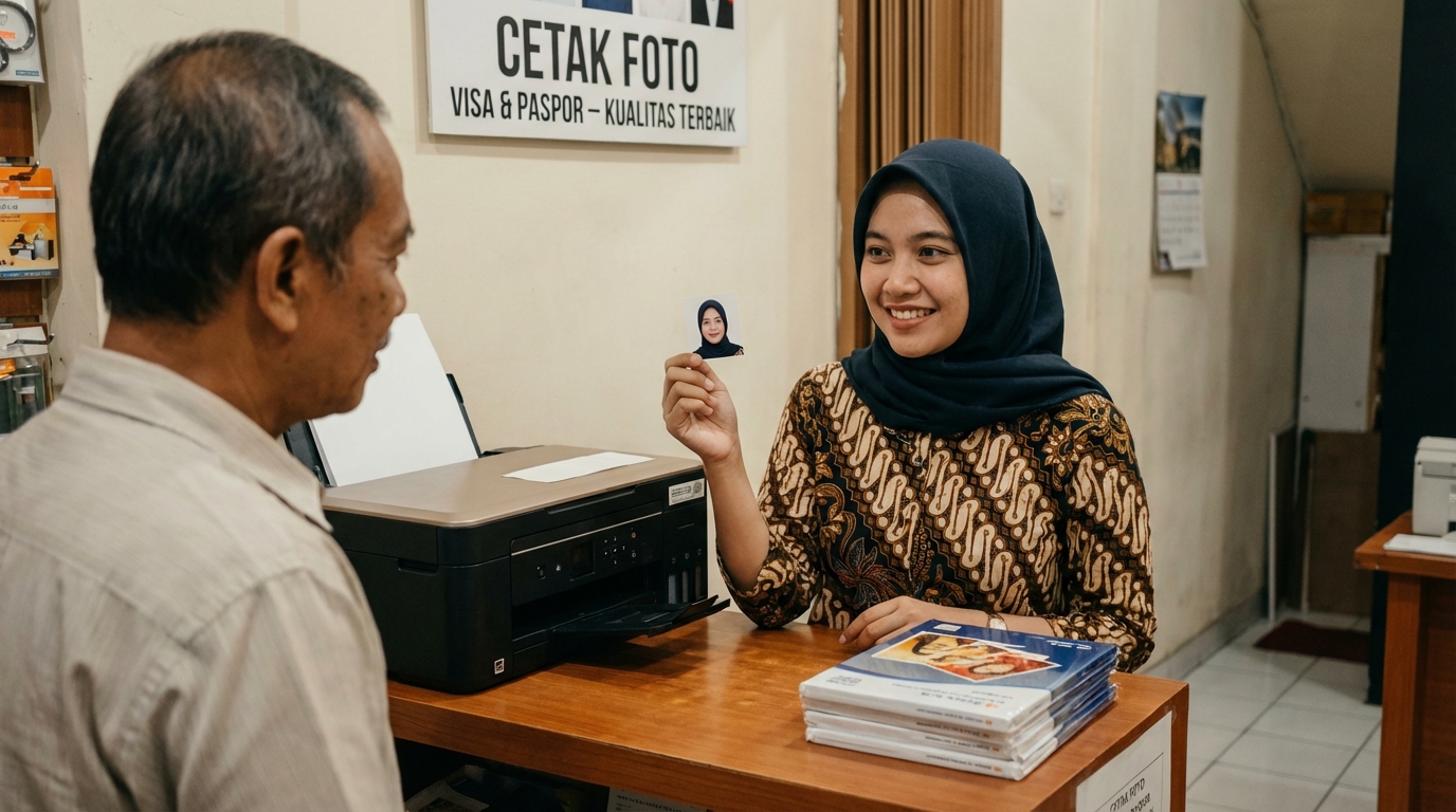 Supporting image showing the final accepted-looking result described in "Standar Cetak dan Pemilihan Kertas".