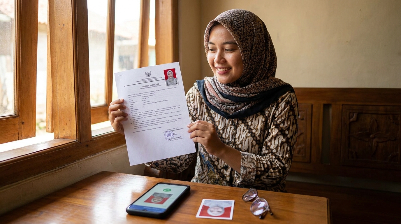 Supporting image showing the final accepted-looking result described in "Efisiensi yang Membangun Kredibilitas".