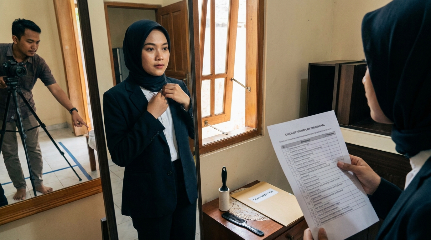 Supporting image that visualizes the requirements, checklist, or technical standards from "Checklist Penampilan Profesional".
