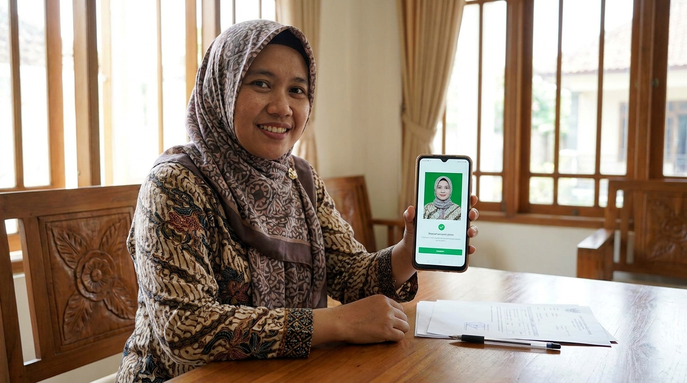 Supporting image showing the final accepted-looking result described in "Mendapatkan Foto Berkualitas Tanpa Harus Mengulang Antrean".