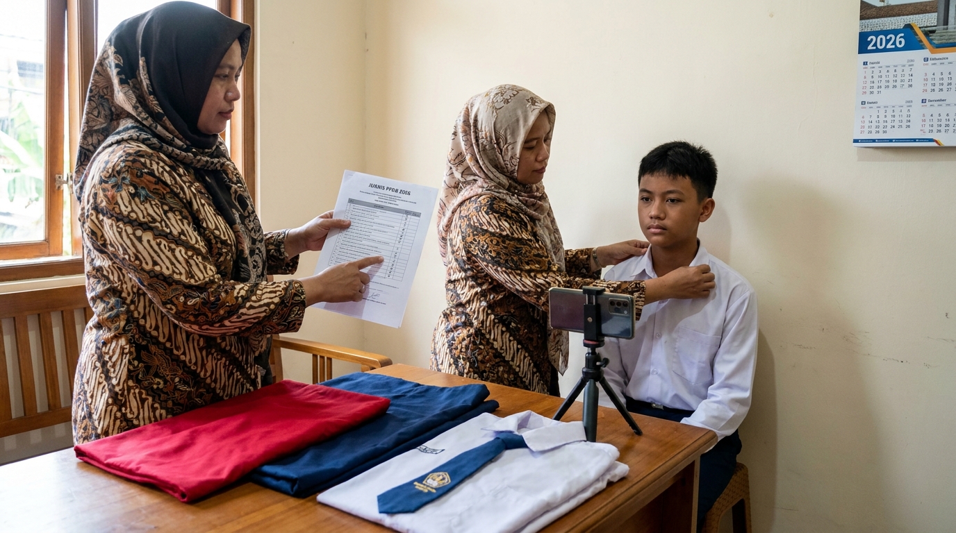 Supporting image that visualizes the requirements, checklist, or technical standards from "Ketentuan Warna Latar Belakang dan Pakaian".