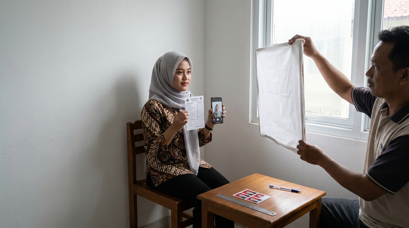 Supporting image that visualizes the requirements, checklist, or technical standards from "Ketentuan Latar Belakang dan Pencahayaan".