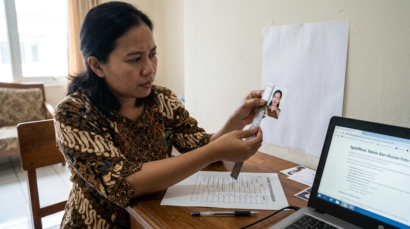 Supporting image that visualizes the requirements, checklist, or technical standards from "Spesifikasi Teknis dan Ukuran Foto".